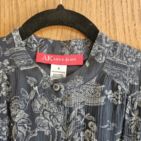 Anne Klein charcoal grey colour chiffon dress - Picture 2 of 3